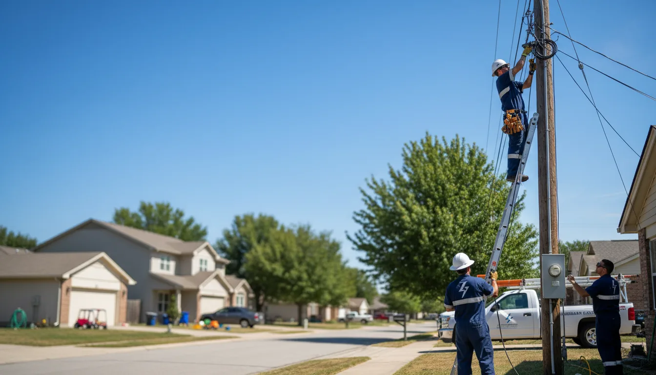Residential electrician providing installation services in Grandview, TX